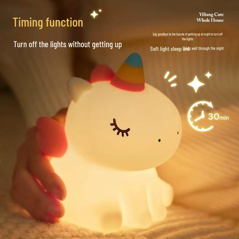 Unicorn Silicone Rechargeable Night Light - Bedside Lamp and Atmosphere Light