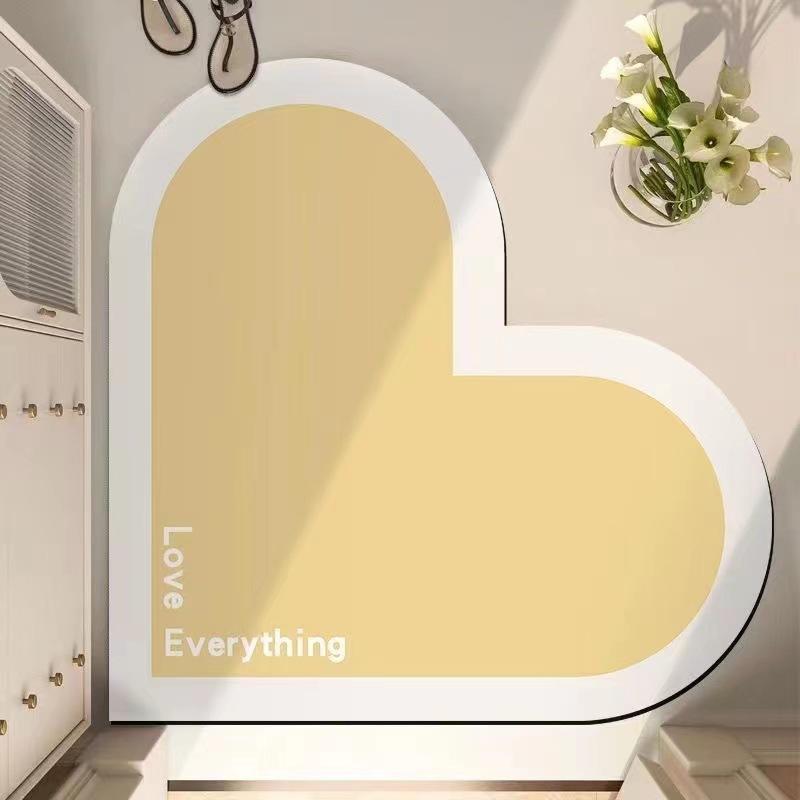 Czerwona Mata Podłogowa w Kształcie Serca Zmywalna Mata Pod Drzwi Łazienkowe Chłonna i Antypoślizgowa Mata Podłogowa