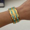 KMVEXO Blue Tones Y2K Vintage Imitation Enamel Irregular Geometry Open Bangle Women Bracelet Jewelry Man Trendy Party Aesthetic