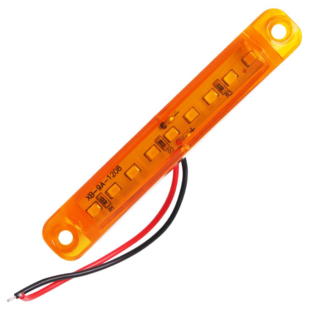 

9 светодиодов Автомобильный грузовик Боковой предупреждающий фонарь Водонепроницаемый сигнальный предупреждающий фонарь Габаритные фонари для грузовика и прицепа Ночной индикатор безопасности Предупреждающие огни 1pc жёлтый