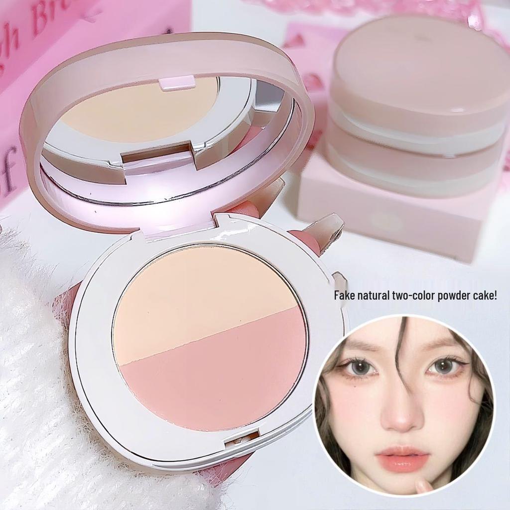 SweetMint Dual-Color Setting Powder: Long-Lasting, Translucent, Brightening, Natural Finish, with Oil Control and Portable Design.
