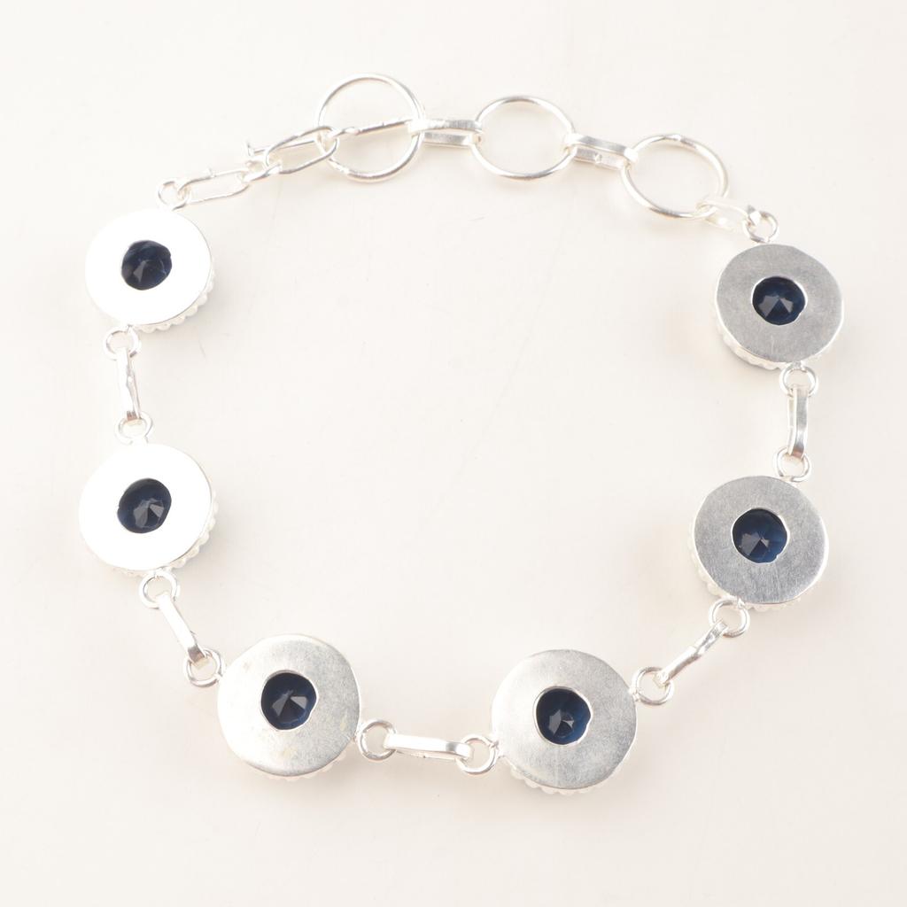 London Blue Topaz Edelstein 925 Sterling Silber Schmuck Armband 9" Damen Geschenk RB-9-5