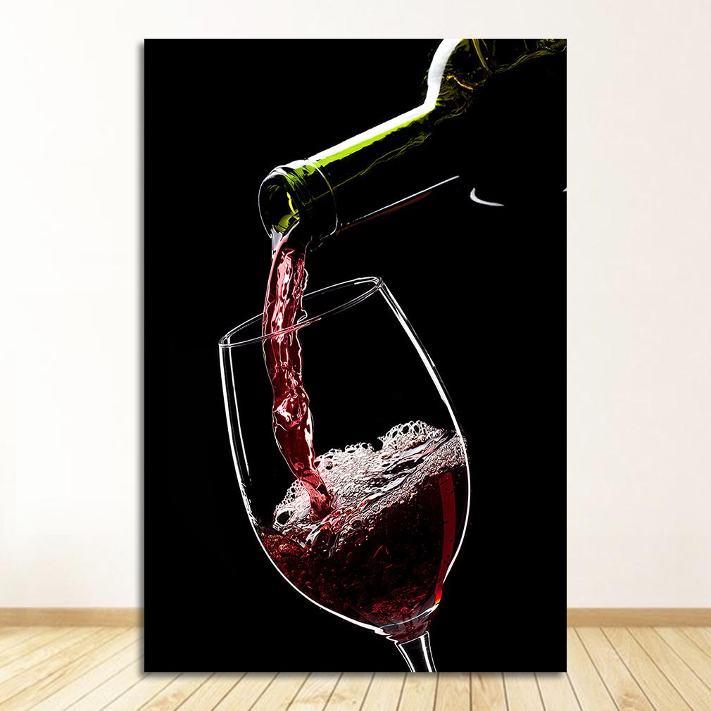 Poster Modern Canvas Art Bar Restaurant Kitchen Wall Decoration Dinning Living Room Decor Red Wine Glass Oil Painting Prints