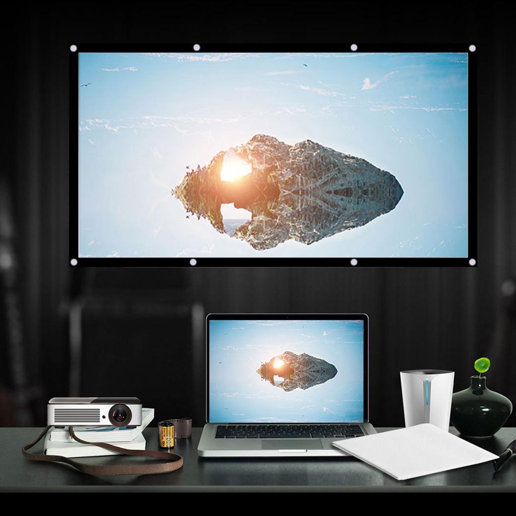60‑120 Inch Portable Foldable NOn Crease White Projector Curtain Projection Screen 16:9