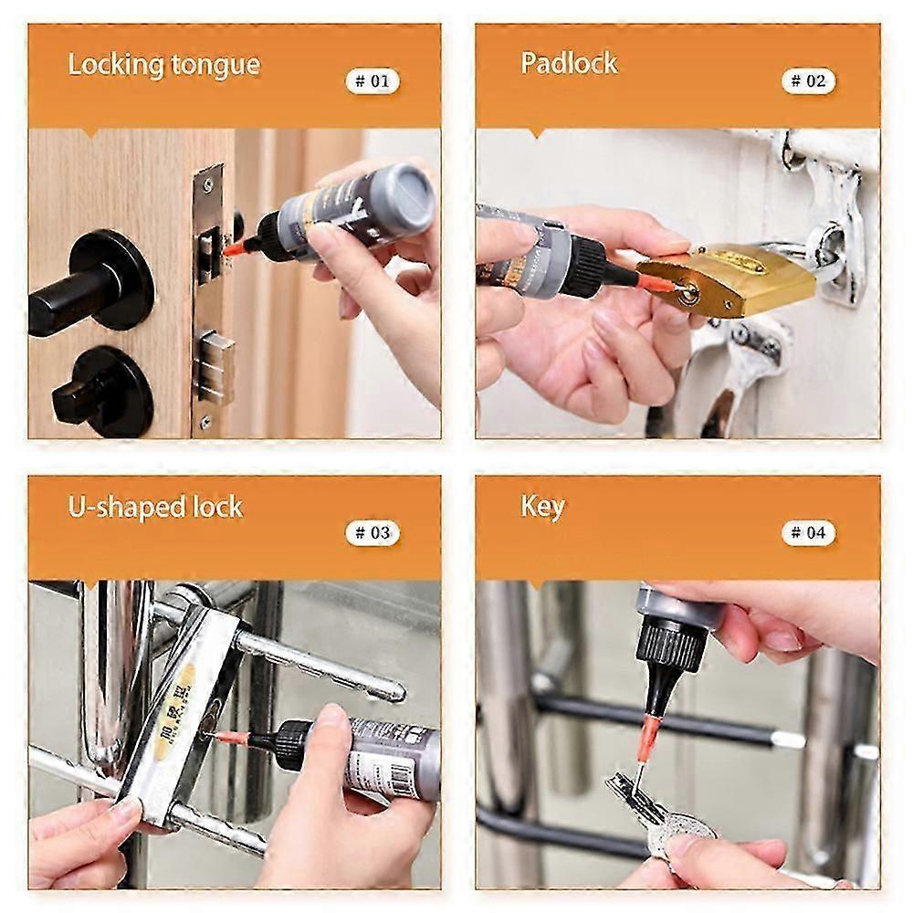 Long-lasting Graphite Lubricant for Door Locks - 2 Pack 50ml