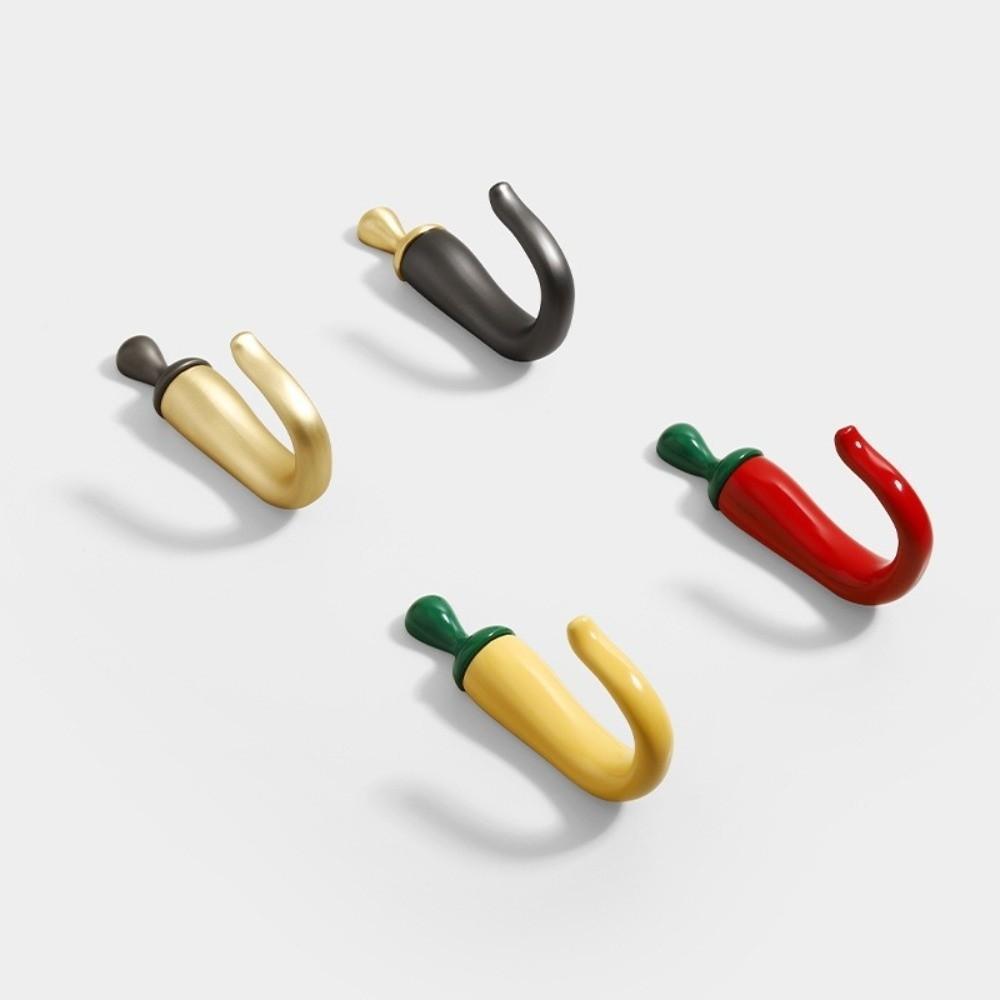 Creative Pepper-Shaped Coat Hook Screw Installation Space Saving Hat Hook Wall-Mounted Key Hook Home