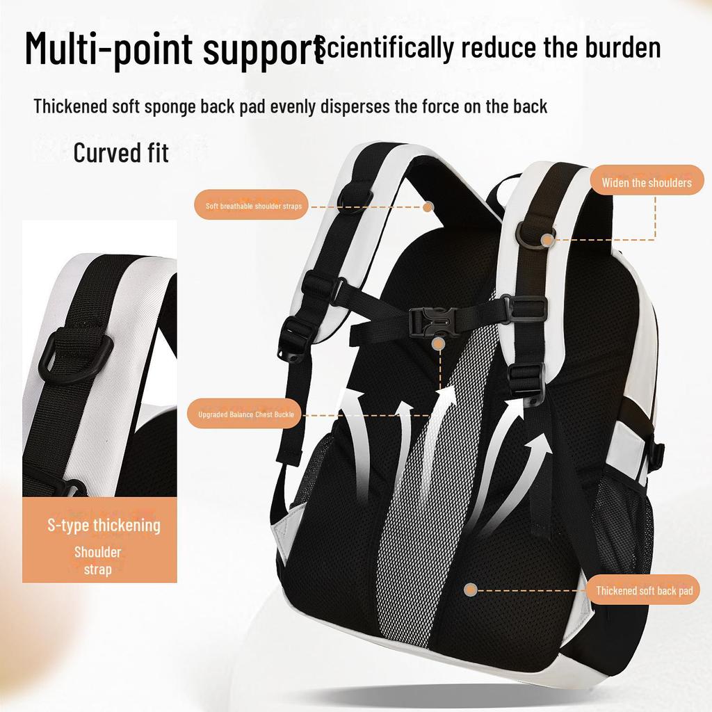Sesame Baby Junior and Senior High School Students Large-Capacity Stylish Simple Backpack: Lightweight, Versatile, and Ideal for Commuting.