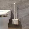 Silicone Wall Mount Toilet Brush Set Quick Dry Drain Base Efficient Gap Cleaning for Bathroom Use