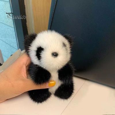 Μικρό κρεμαστό μπρελόκ Panda βελούδινη κούκλα Κρεμαστό γυναικεία τσάντα στολίδι Χαριτωμένο απομίμηση βιζόν Γούνα Panda Μπρελόκ αυτοκινήτου Γούρι Δώρο μόδας