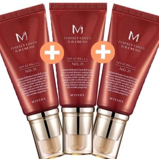Set M Perfect Cover BB Cream 21 21 21 Set 1+1+1 (MISSHA) SPF42/PA+++ No. + No. + No. = 3-piece