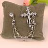 Korean Cross Rhinestone Brooch for Women and Men Tassel Chain Badge Shirt Collar Pins Badge Fashion Jewelry Accessory