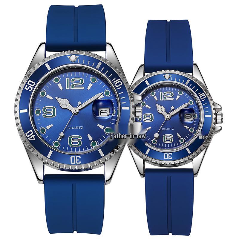 Orologio Sportivo di Coppia in Quarzo Fantasma d'Acqua Verde: Silicone Casual, Impermeabile, per Studenti