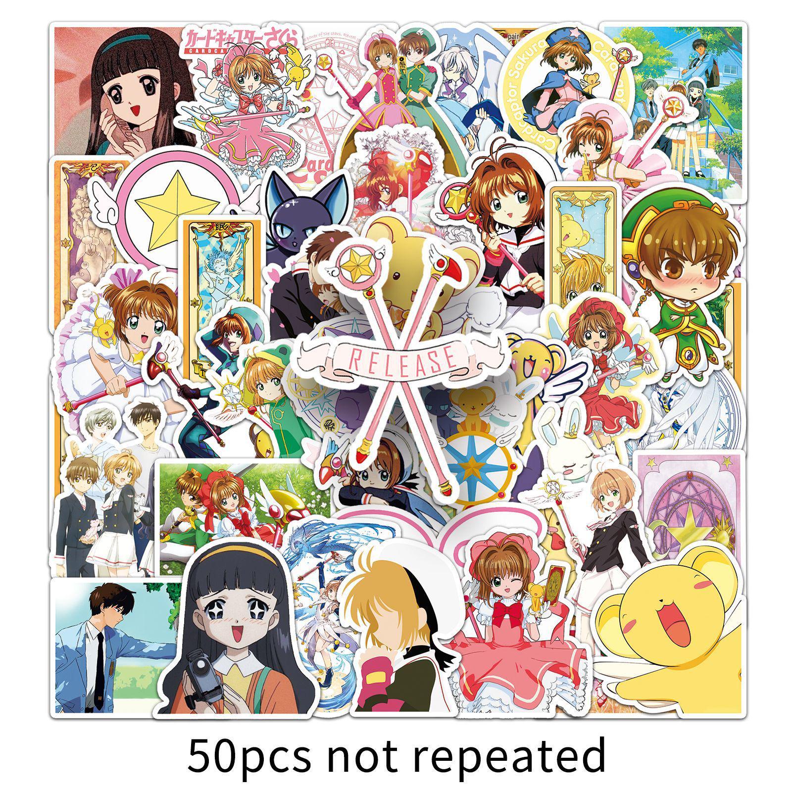 

50 Наклеек Cardcaptor Sakura - Японские Аниме Персонажи, Декорации для Блокнотов и Чемоданов
