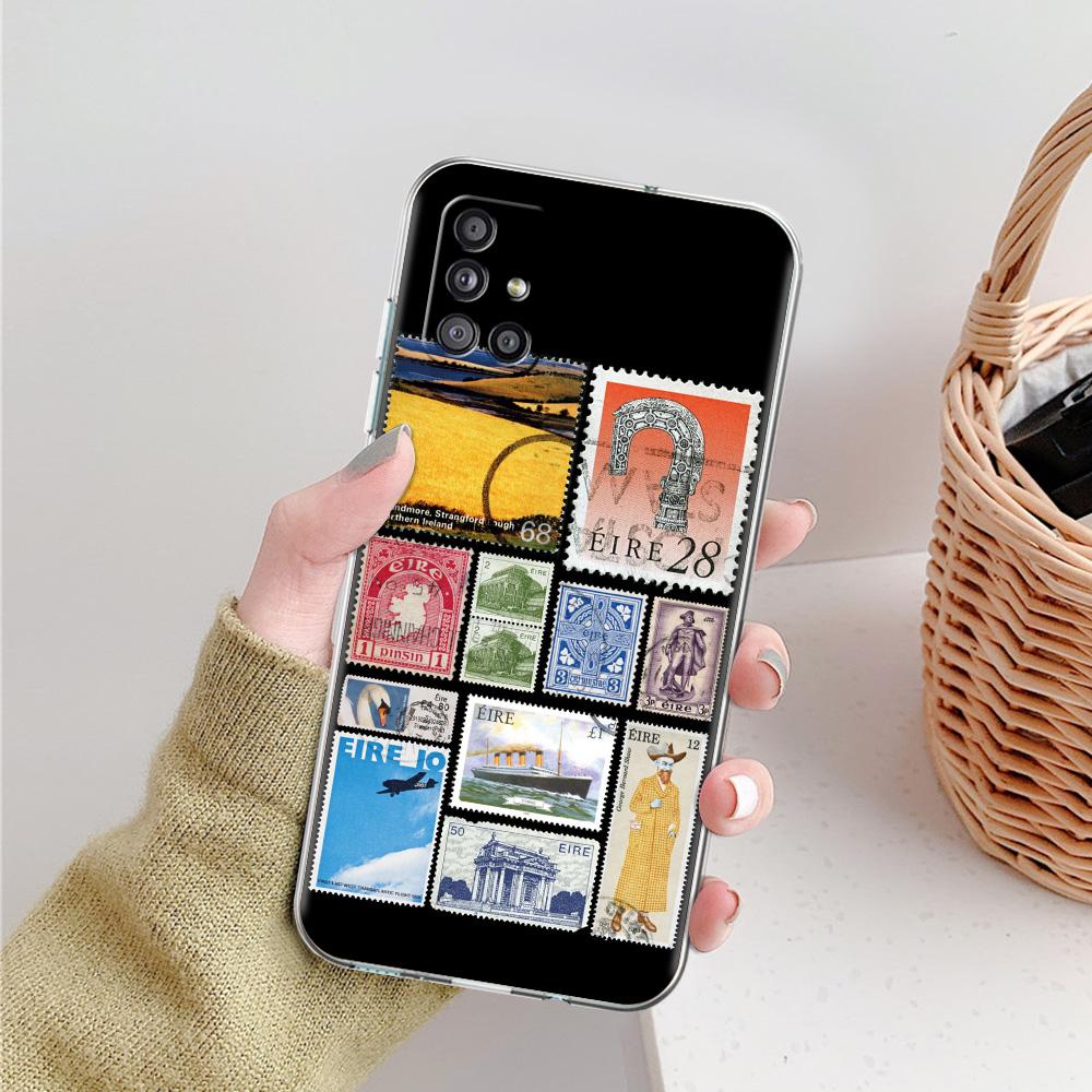 Phone Case For Samsung A15 A13 A35 A55 A51 A71 A41 A31 A21S A05 A17 A23 A25 A33 A53 A73 5G A07 4G Cover Vintage Stamp Puzzle