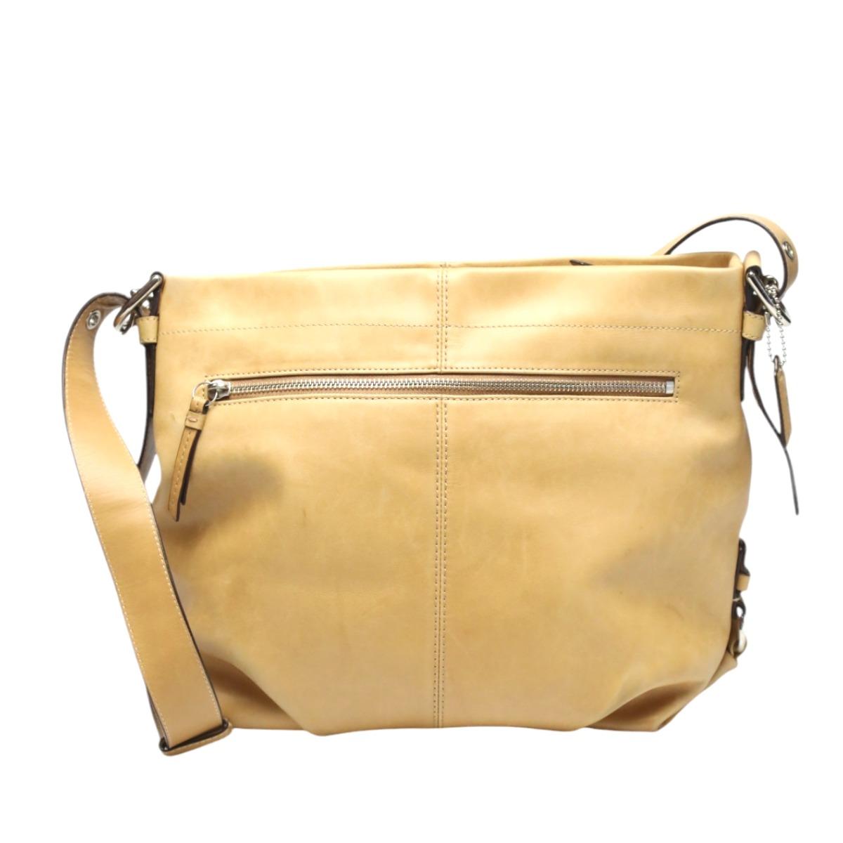 

COACH All leather Diagonal Cross body F15064 Shoulder Bag leather beige Used