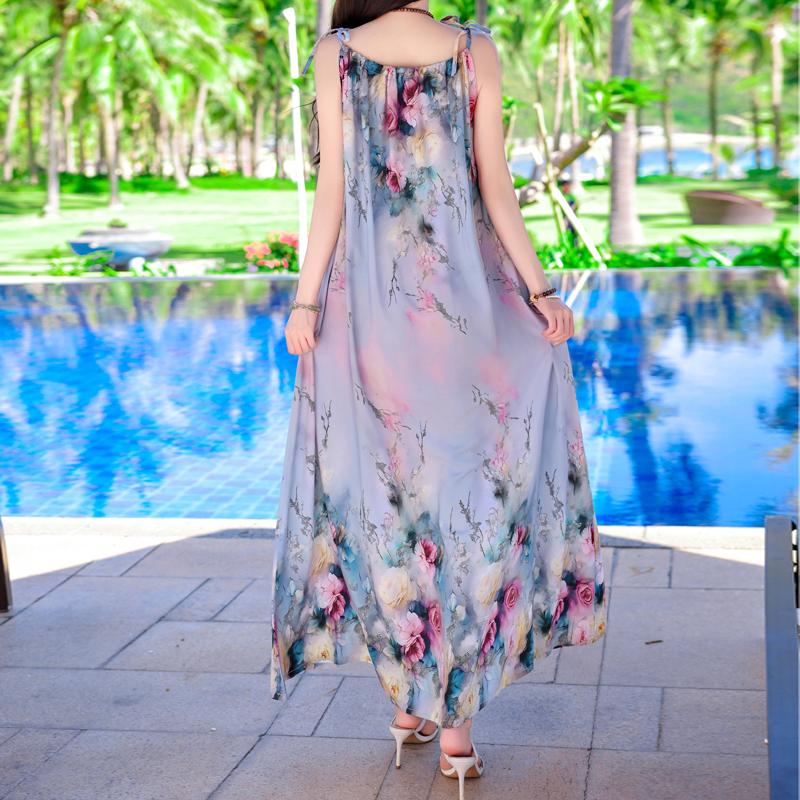 Casual Long Slip Dress for Women Summer Clothes Elegant Loose Plus Size Dress Beachwear