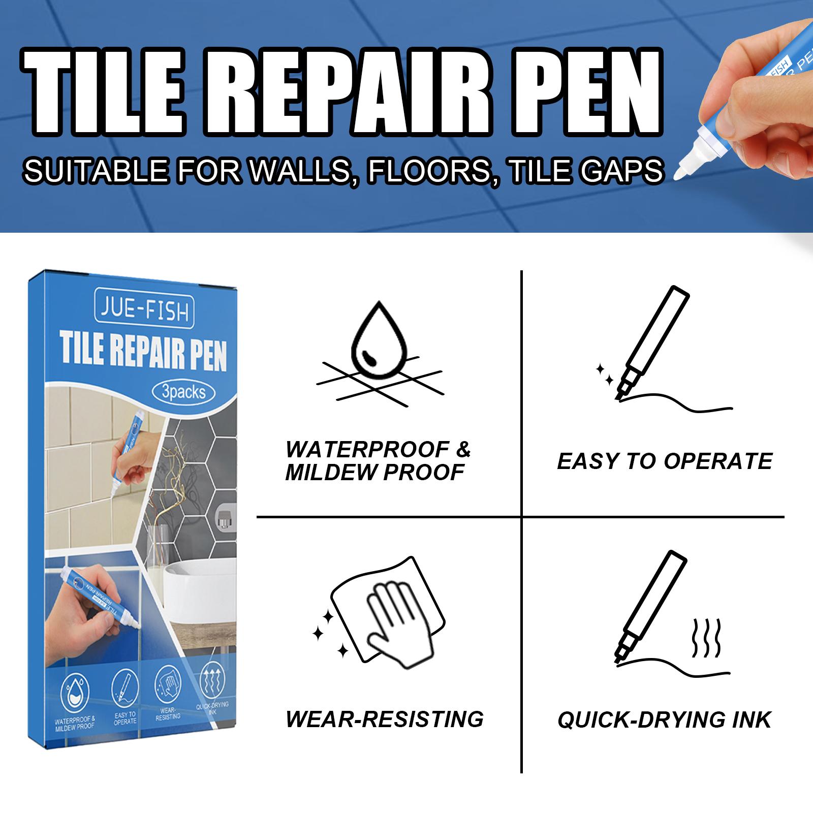 

3pcs Grout Pen White Tile Paint Marker Waterproof Tile Repair Beauty Pen Wall Grout Restorer Pen for Restoring Tile Wall Floor 3pack
