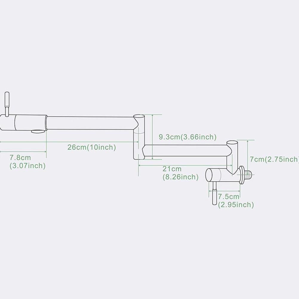 Wandmontierte Topffüller-Armatur, Messingkonstruktion, Klappbare Küchenarmatur, Schwenkbar und klappbar, Einzelgriff, Einfache Installation