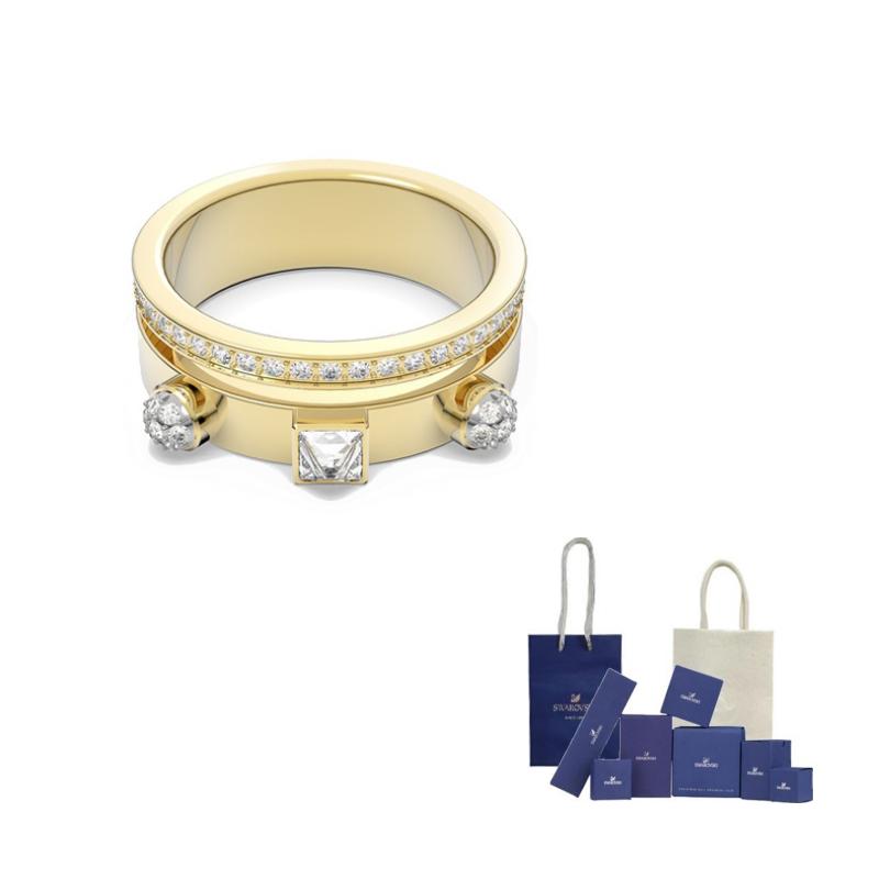 Swarovski Thrilling Zirconia Rings Womens Gold F-Brand Gift Box золотистый