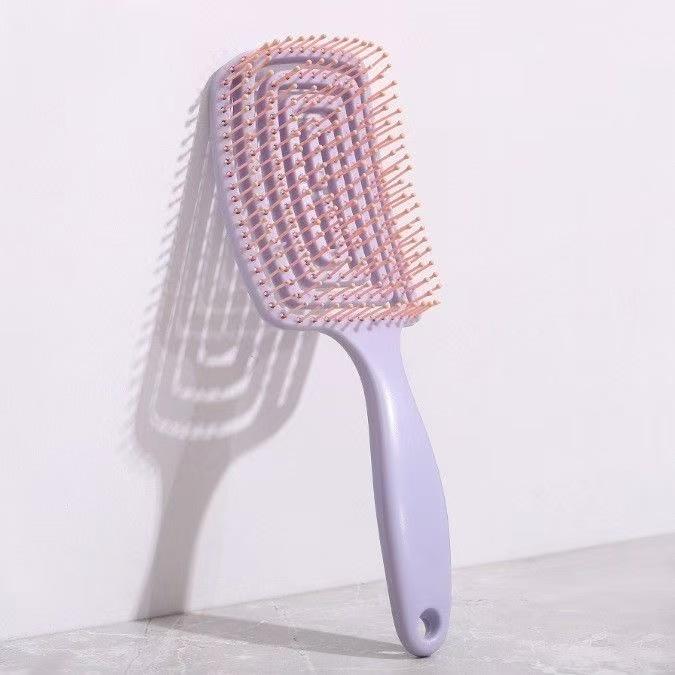 1Pcs Elastic Massage Comb Hollow Out Hair Brush Scalp Massage Combs Hair Styling Detangler Fast Blow Drying Detangling Tool