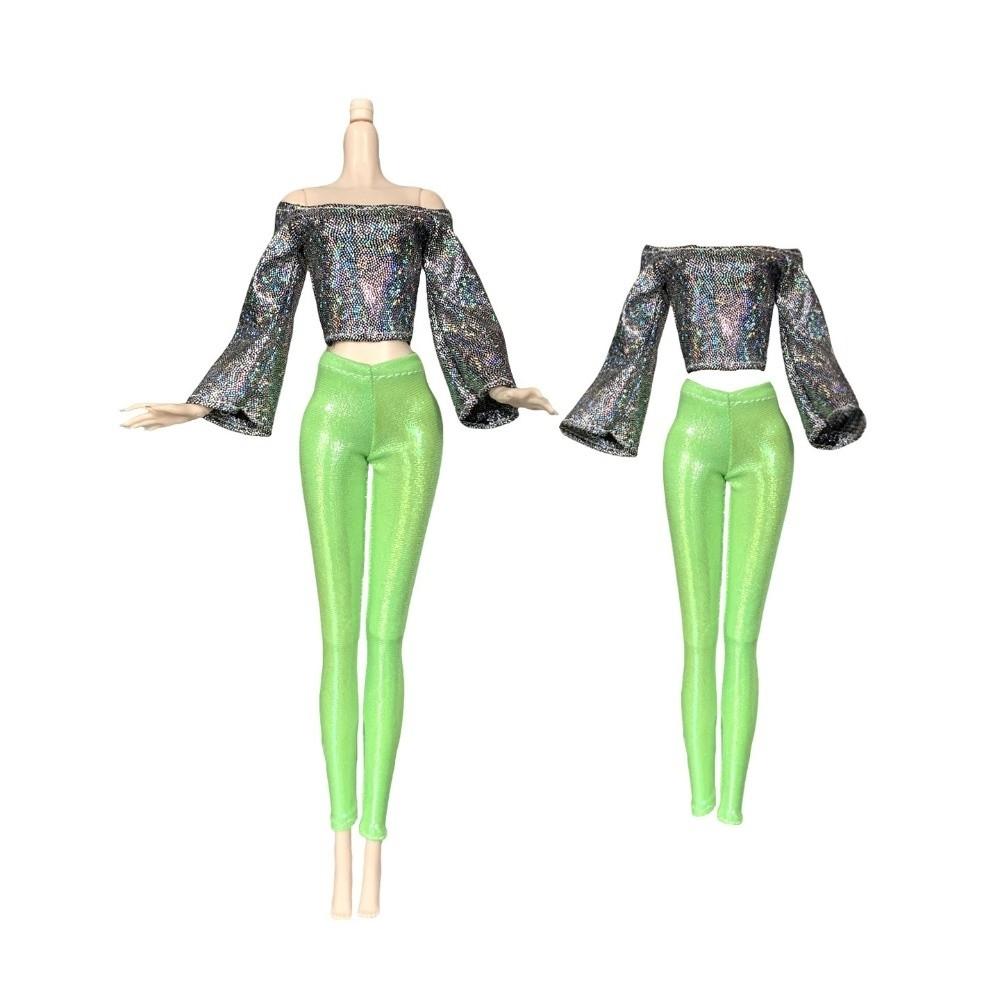 1 Set Cloth Doll Outfit Set Shiny Doll Dress Set Fashion Doll Clothes Set Doll Styling