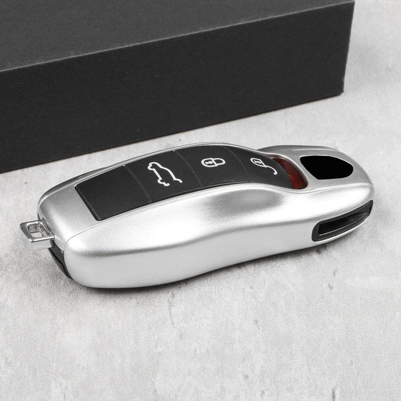 For Porsche Dolomite Key Case Cayenne Macan718Panamera911 Modified Key Silver