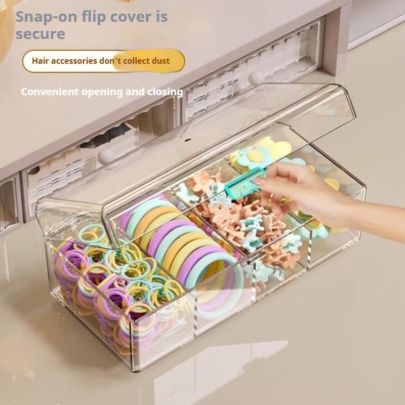Hair Accessories Organizer Acrylic Storage Box Clear Hair Tie Organizer For Headband Cosmetic Storage Box Desk Jewelry Organizer