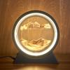 Home Decor With 7 Colors Desktop Ornament Hourglass Light Quicksand Painting Sandscape Lamp