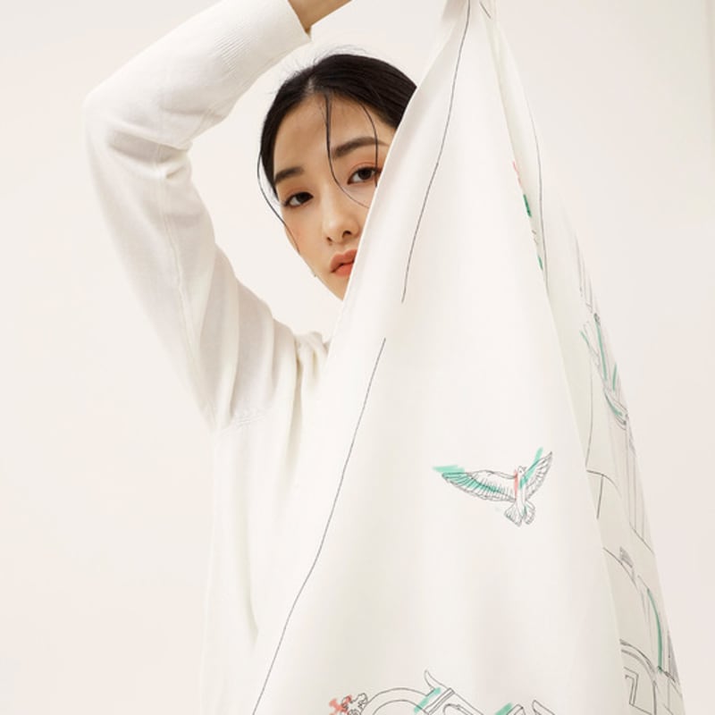 ONSZ Picture Postcard Silk Scarf