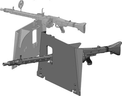 Rad Miniatures 1/35 Scale German MG42 Machine Gun Folding Shield for Sturmgeschütz III/IV (Miniart) Plastic Model Kit Parts RDM35S38