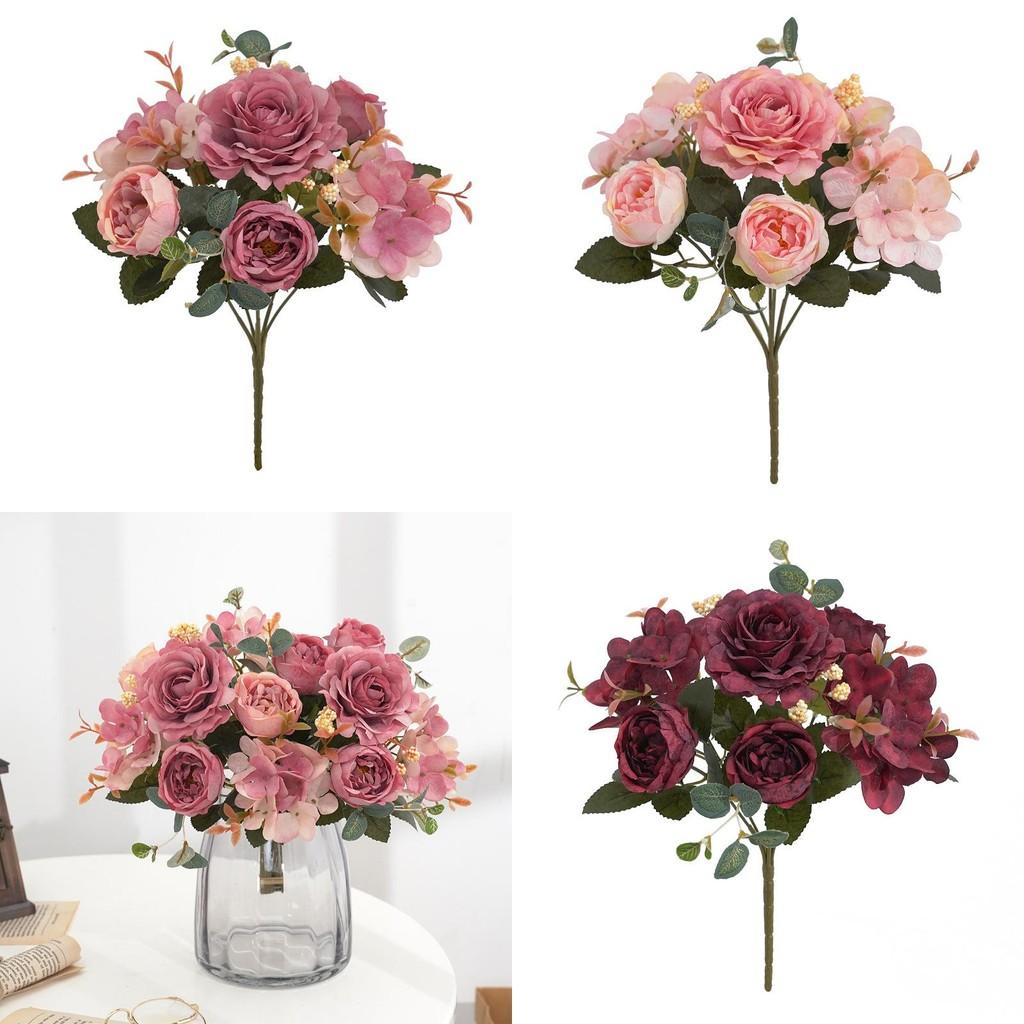 Elegant Fake Peony And Rose Floral Arrangement For Wedding Centerpieces And House Decor