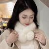Women's Scarves Faux Rabbit Fur Scarf for Women - Winter Thickened Warm Cute and Versatile