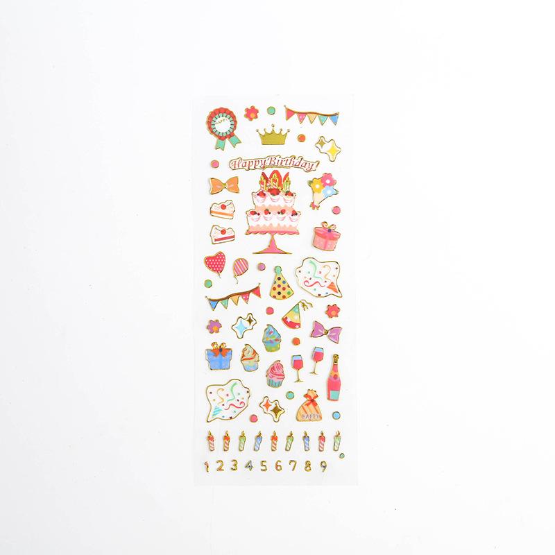 1 Pcs Cartoon Hot Stamping Transparent Stickers Escolar Student Diy Kawaii Scrapbooking Albums Decorative Stickers Stationery