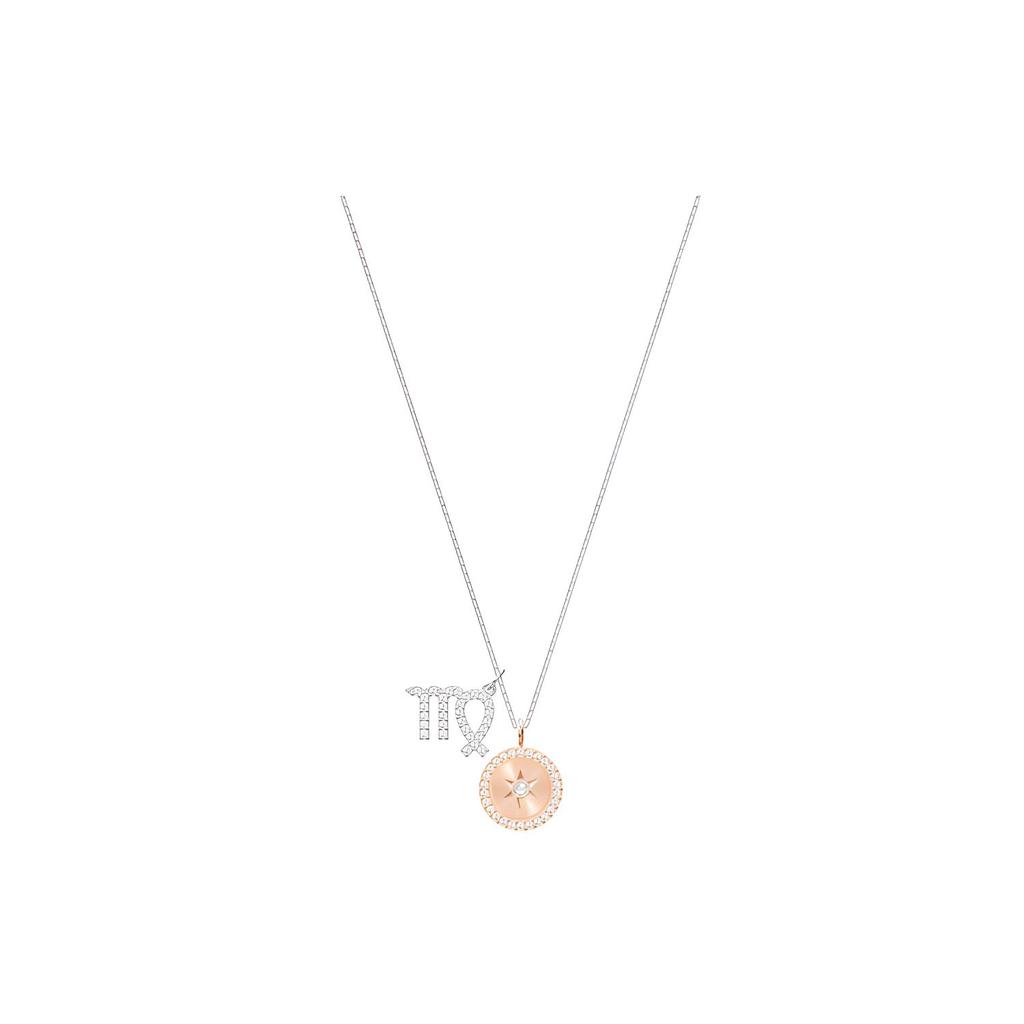 Swarovski Zodiac Verchromte Halsketten Damen Rosa