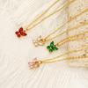 Color Titanium Steel Butterfly Necklace Light Luxury Diamond Malachite Green Clavicle Chain Personalized Pendant Jewelry