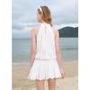 Sancai French Style 3D Floral Halter Off-Shoulder Dress