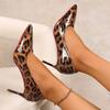 Fashion 2025 Fashion Shallow Women's High Heels New Leopard Print Office and Career Sexy Pointed Toe Plus Size Best Seller Heels Women