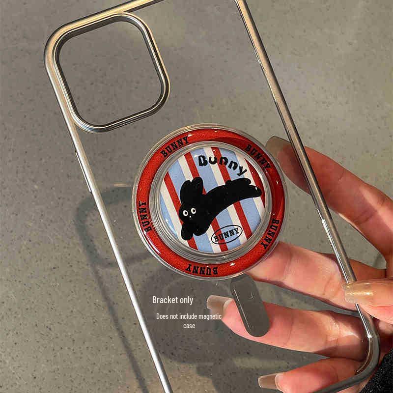 Korean-Style Cartoon Magsafe Magnetic Phone Holder with Retractable Airbag for Selfies