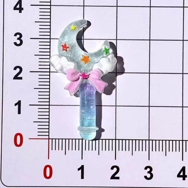 Mini Glittery Resin Magic Wands Multiple Cartoon Styles For Diy Crafts Cream Glue Decoration For Kids