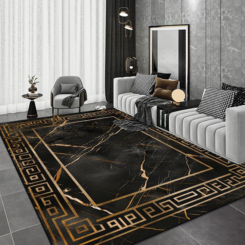 Black Chinese Style Carpets for Living Room Home Abstract Bedroom Decoration Luxury Large Area Rug Sofa Table Non-slip Floor Mat