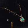 Medieval Vintage High Sense Niche Designer Green Agate Necklace Women
