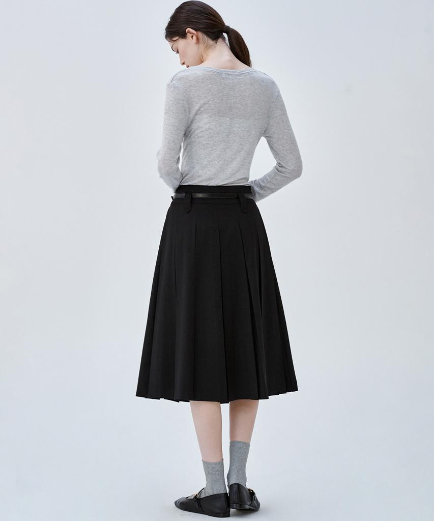 Marop 3113 Pleated Skirt (Black)