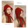 Knitted Little Red Riding Hood Warm Thickened Hat, One Piece Cold Resistant Knitted Hat, Women's Balaklaf Hat