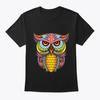 Little Sugar Skull Owl Sticker T Shirt Made In the USA Size S To 5XL