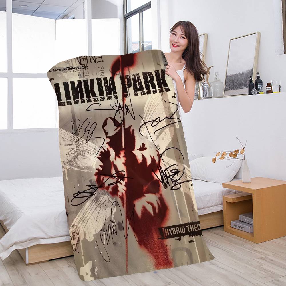 Rock Band L-Linkin Cool P-Park Microfiber Blanket Quick Drying Beach Towels Oversized Printing Super Absorbent Pool Blanket