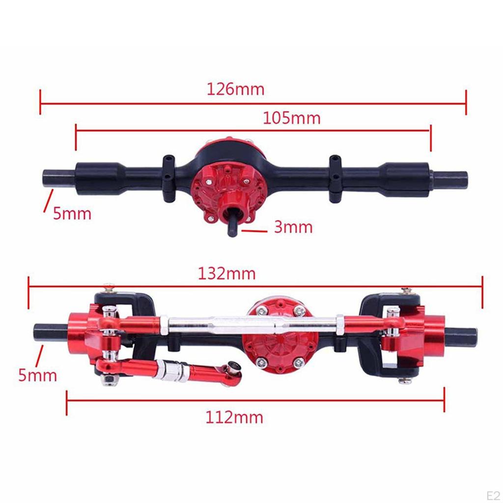 1/16 Front and Rear Axle Set Upgrade Parts for C14 B36 RC Model Truck Modification