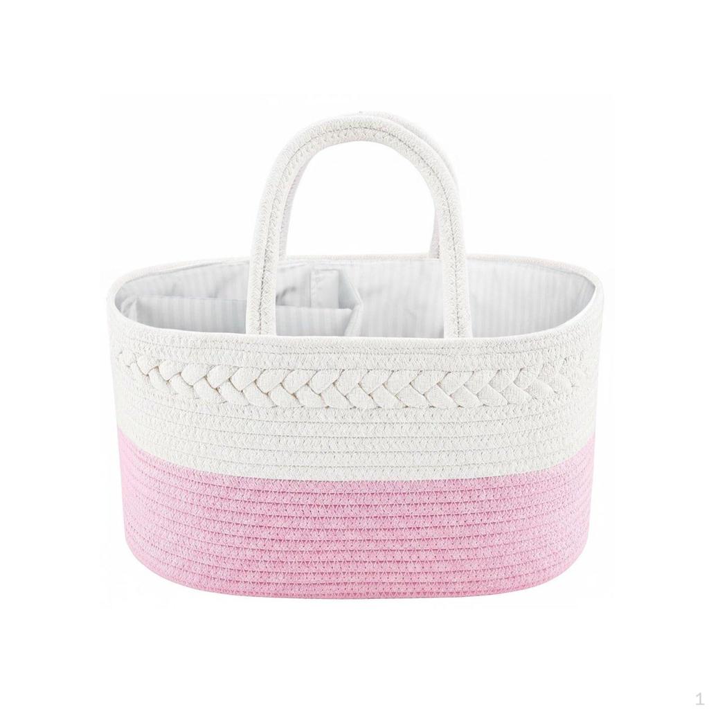 Rope Storage Basket MultiFunctional Woven Infant Diaper Organizer Large Capacity for