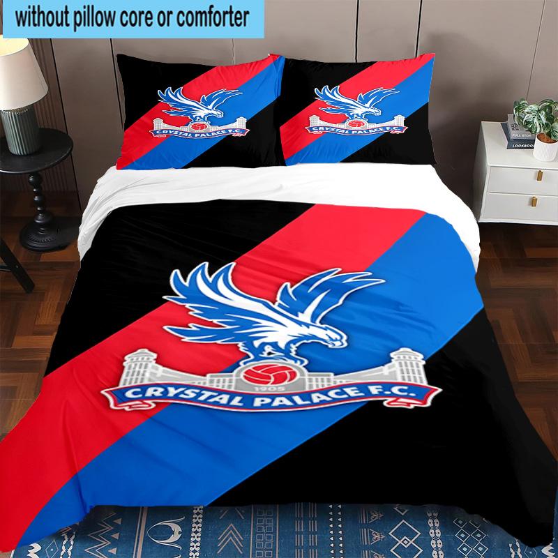 3pcs Crystal Fc Crest Printed Bedding Set Duvet Cover Closure Includes 1 Duvet Cover & 2 Pillowcases Bedding Sets Home Decor Gifts