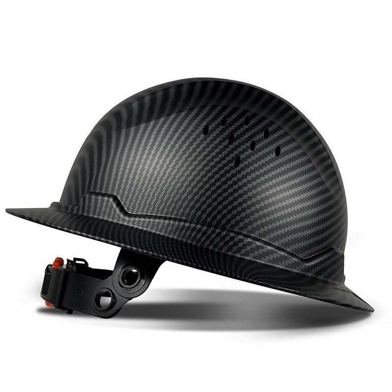 LOEBUCK GM850 ANSI Certified Carbon Fiber Full-Brim Safety Helmet Anti-Collision Hard Hat for Construction and Industrial Work