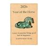 Abraço de Bolso Cavalos da Sorte com Cartão Traz Boa Sorte 2026 Ano do Cavalo Medalhão de Bolso Decoração Presentes de Feliz Ano Novo
